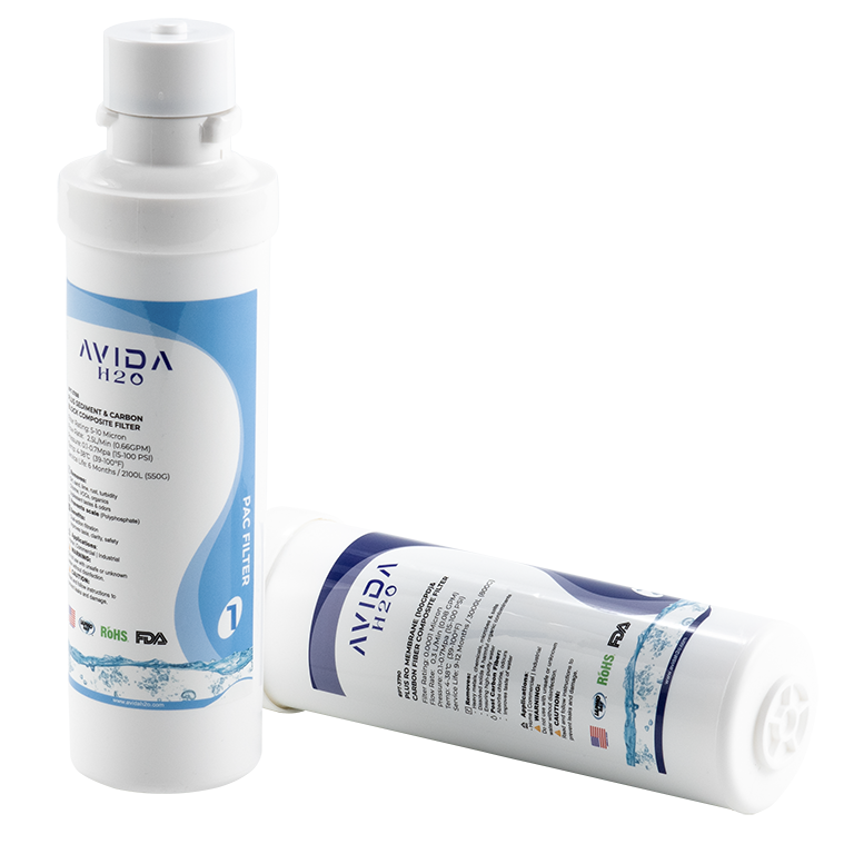 Avida H2O Replacement Filter Pack – UF & ACF Filter + PAC Filter (2-Pack) – Advanced Sediment, Carbon & Ultrafiltration Protection